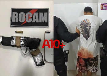 Homem é baleado na perna e preso após ser flagrado dando “grau” em moto e com arma de fogo no Piauí
