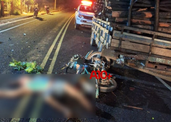 Homem embriagado morre após bater em caminhão 