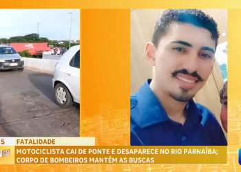 Motociclista desaparece após cair da Ponte da Amizade entre Teresina e Timon; Bombeiros fazem buscas