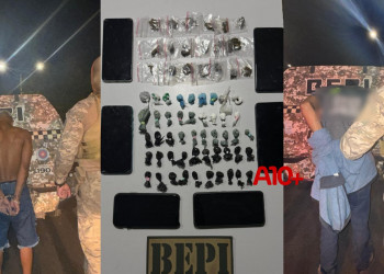 Após tentativa de fuga, dupla é presa por suspeita de tráfico de drogas e receptação em Teresina