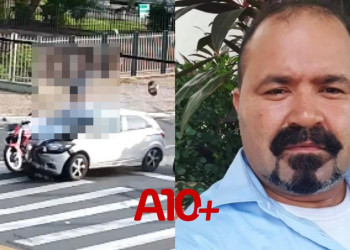 Vídeo mostra momento em que motociclista é atingido por carro em alta velocidade em Teresina