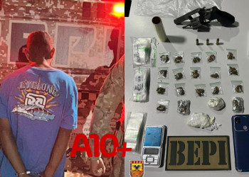 Jovem é preso pelo BEPI após ser flagrado com arma e drogas em patrulhamento na zona Sul de Teresina