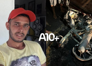 Homem morre após colidir com caçamba e moto pegar fogo no interior do Piauí