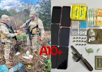 Homem é preso com arma, drogas e 10 celulares durante cumprimento de mandado em Inhuma, Piauí