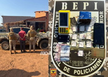 Homem é preso com drogas e máquina de cartão durante operação em Baixa Grande do Ribeiro