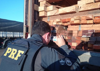 Polícia Rodoviária Federal apreende 42,98m³ de madeira serrada transportada ilegalmente no Piauí