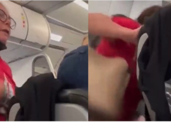 Mulher é impedida de usar banheiro de avião e ameaça fazer xixi em corredor; vídeo