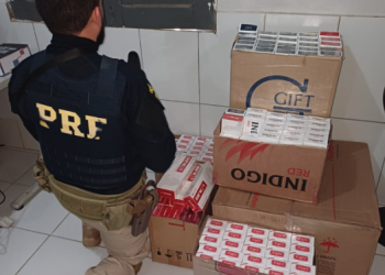 Equipes da PRF de Floriano, no Piauí, apreendem mais de 1,5 mil maços de cigarro no Maranhão