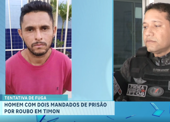 Homem com dois mandados de prisão é capturado após demonstrar atitude suspeita ao avistar viatura em Timon