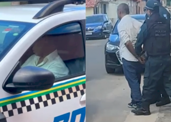 Homem em surto entra em viatura da PM, tenta pegar arma e é contido em Teresina