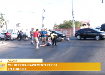 TV Antena 10 flagra acidente durante ao vivo sobre uso do celular no trânsito em Teresina