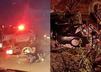 Colisão entre motocicletas deixa duas pessoas feridas no interior do Piauí; um dos veículos teria invadido contramão