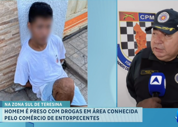 Homem é preso com drogas em área conhecida pelo comércio de entorpecentes no Centro de Teresina
