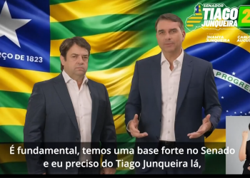 Candidato à Presidência, Flávio Bolsonaro envia mensagem ao Piauí durante pedido de voto para Tiago Junqueira