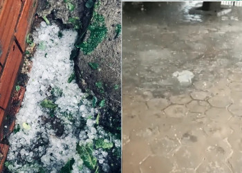 Chuva de granizo assusta moradores em povoado no interior do Piauí