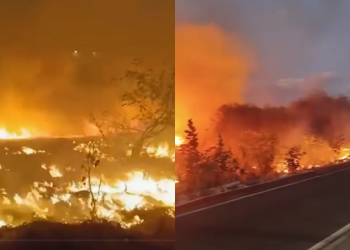 Corpo de Bombeiros combate incêndio em vegetação em São João da Canabrava, Piauí; VÍDEO