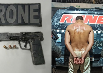 Homem é preso com arma de fabricação artesanal e munições em Teresina; tentou fugir pulando muro