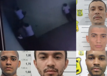Câmera de segurança flagra momento em que detentos fogem de penitenciária no litoral do Piauí