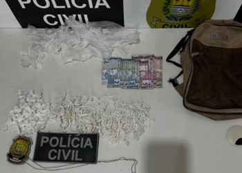 Dupla é presa pela polícia com drogas e dinheiro em acampamento no interior do Piauí