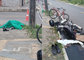 Ciclista morre após ser atropelado por motocicleta na zona Sudeste de Teresina
