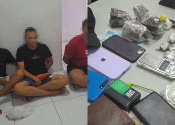 PM prende suspeitos de tráfico e apreende drogas, dinheiro, celulares e até Playstation 04 em Teresina