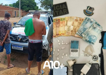 Polícia prende dono de bar e outro homem com armas, dinheiro e drogas no Piauí