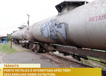 Trem descarrila e deixa Ponte Metálica interditada entre Teresina-PI e Timon-MA