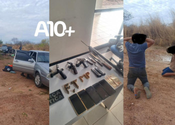 PM prende 5 pessoas e apreende várias armas de fogo após barreira em rodovia no interior do Piauí