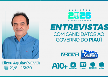 Candidato ao Governo do Piauí, Elizeu Aguiar (Novo) concede entrevista à TV Antena 10 nesta sexta (21)