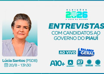 Lúcia Santos (PSDB), candidata ao Governo do Piauí, concede entrevista à TV Antena 10 nesta quinta (20)