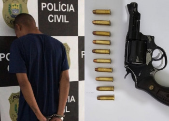 Polícia Civil prende suspeito de roubo a posto de combustível e apreende arma de fogo municiada em Teresina