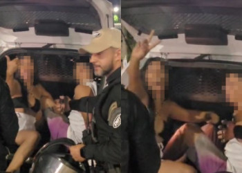 Casal é preso após desacatar policiais durante abordagem em Teresina; mulher ofendeu policiais e fez gesto de facção