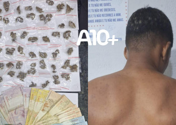 Homem é preso com crack, cocaína e maconha ao ser flagrado por policias durante rondas de rotina em Teresina