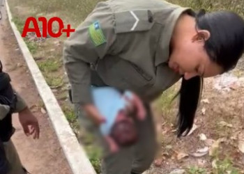 Recém-nascido engasgado é salvo por policial militar no interior do Piauí; VÍDEO