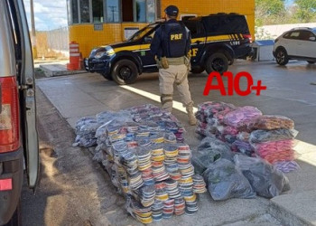 PRF apreende carga de calçados sem nota fiscal durante fiscalização no interior do Piauí