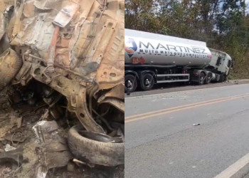 Casal morre em grave colisão entre carro e caminhão no interior do Piauí