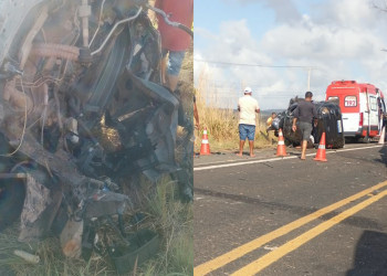 Professora morre após grave acidente entre carro e carreta no Piauí; outras duas pessoas ficaram feridas