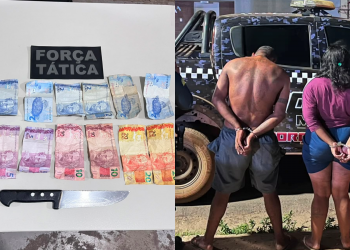 Casal suspeito de invadir e realizar assalto em farmácia é preso pela PM no interior do Piauí