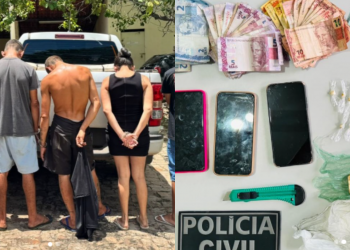Polícia cumpre mandado e prende trio por tráfico de drogas em residência no interior do Piauí