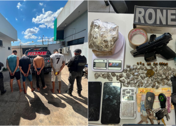 Polícia prende quarteto com armas de fogo e comercializando drogas em terreno baldio zona Norte de Teresina