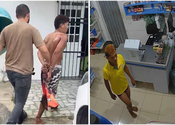 Suspeito de entrar em mercadinho apenas de camisa e cueca e furtar local é preso pela polícia no Piauí