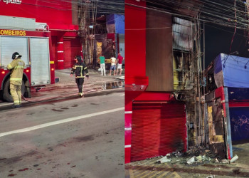 Bombeiros debelam princípio de incêndio em três farmácias vizinhas na Frei Serafim, em Teresina