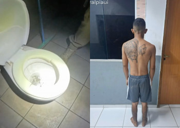 Disciplina de facção tenta esconder drogas no vaso sanitário, mas é preso durante operação da Polícia Civil em Timon