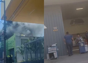Prédio comercial pega fogo na avenida Miguel Rosa, em Teresina; VÍDEO!