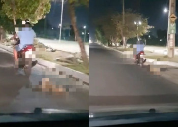 Polícia busca homem que amarrou cachorro em moto e o arrastou por avenida em Teresina; VÍDEO!