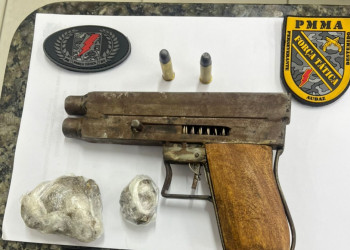Após denúncia, homem é preso com maconha, arma de fabricação caseira e munições em Timon, no Maranhão