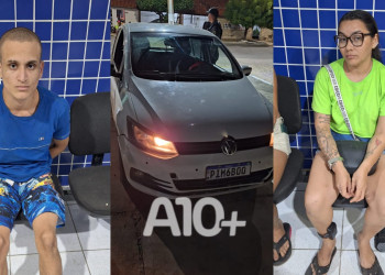 Casal faccionado do PCC e três adolescentes são capturados pela polícia com carro roubado e drogas no Piauí