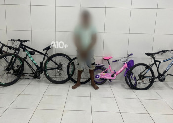 Suspeito de realizar arrombamentos em residências é preso enquanto tentava danificar pneu de bicicleta em Timon
