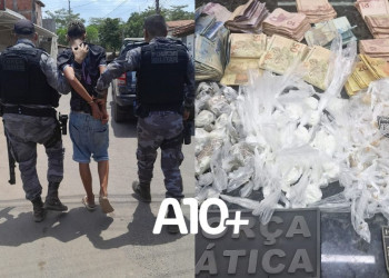 Adolescente tenta fugir da PM, pula muros de casa, mas é apreendido com mais de R$ 7 mil e drogas em Teresina