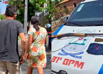 Mulher é presa após efetuar disparos de arma de fogo contra teto de casa no Piauí; suspeita alega que ficou com raiva do marido